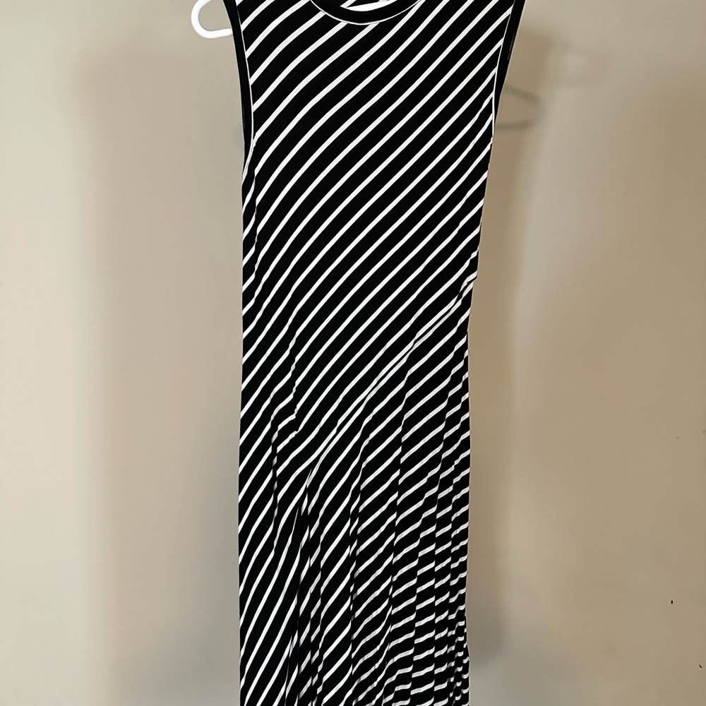 Black and White Striped Maxi Dress by Max Studio